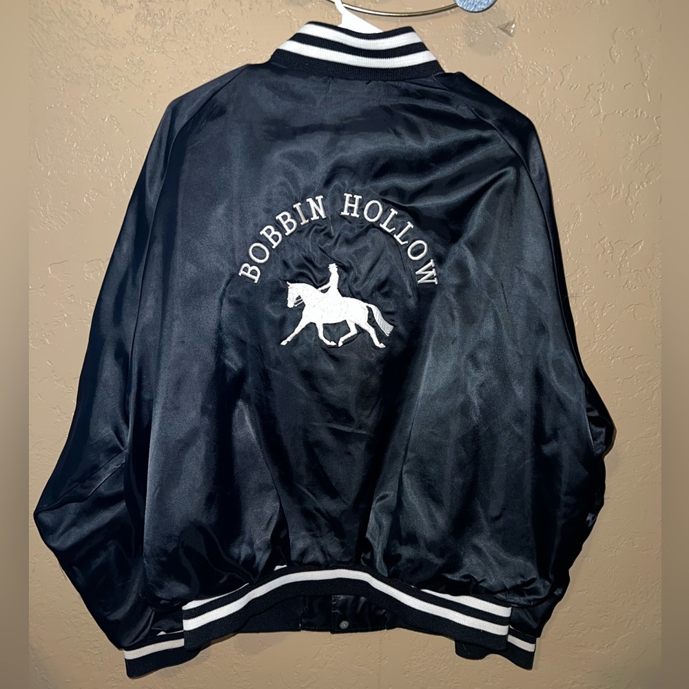 Vintage Black Bobbin Hollow Bomber Jacket